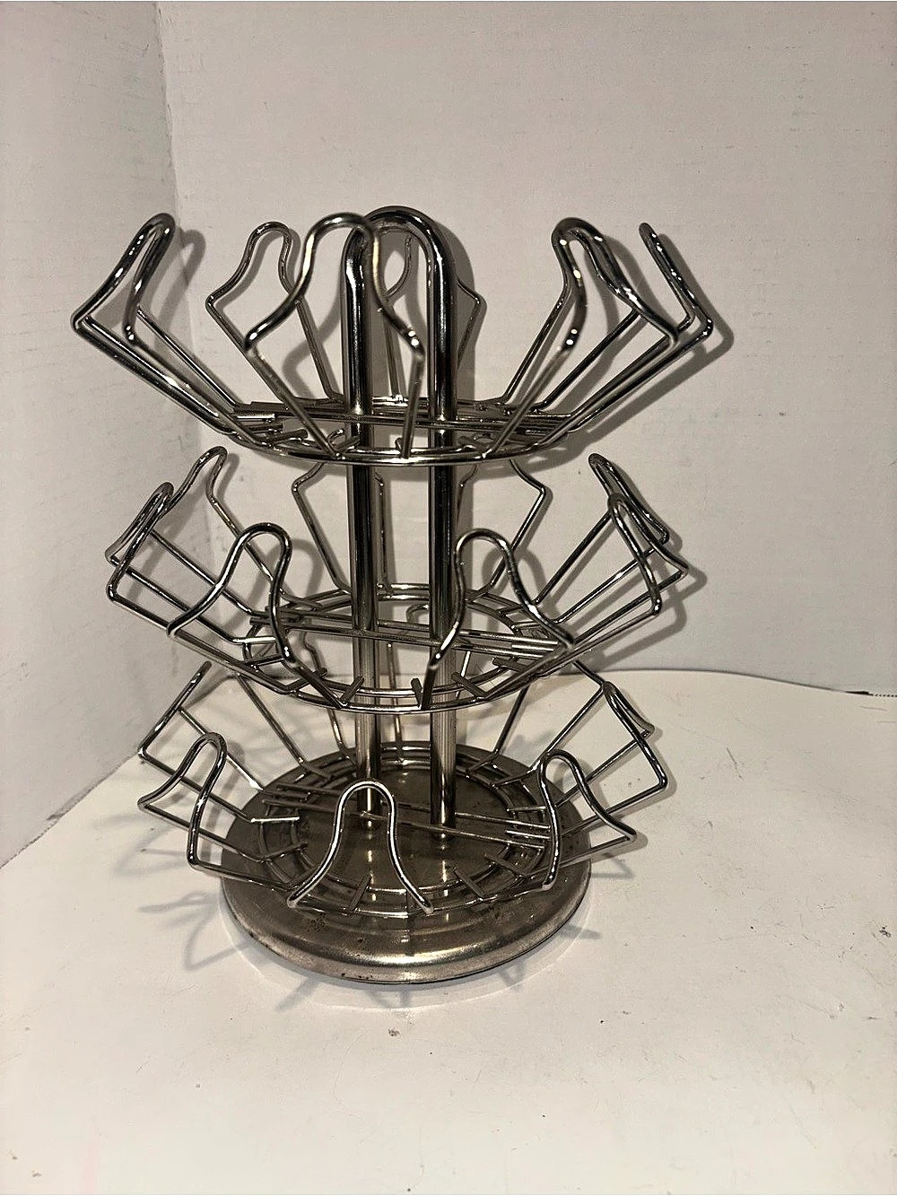 3-Tier Rotating K-Cup Pod Carousel Silver